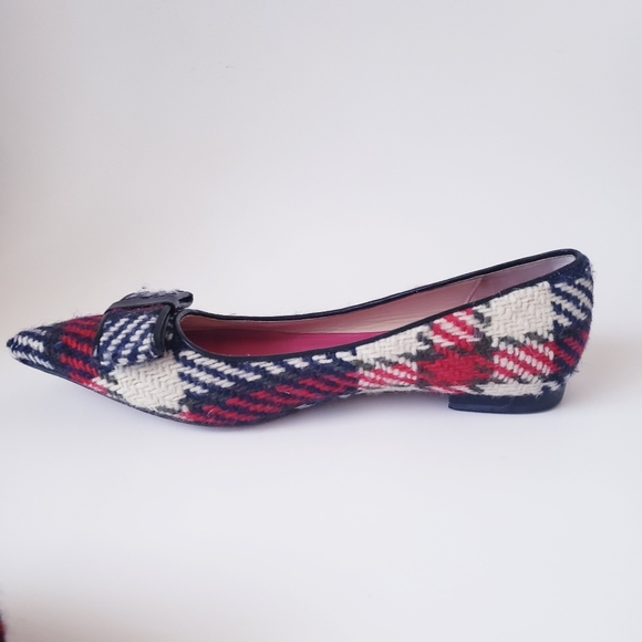 Kate Spade Red Plaid Bow Flats - Picture 4 of 13